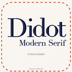 Didot Classic Serif ミシン刺繍フォント（3サイズ、Bx形式付属）デジタルファイル