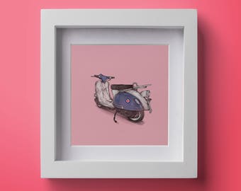 Mod bike - art / illustration (print / poster)