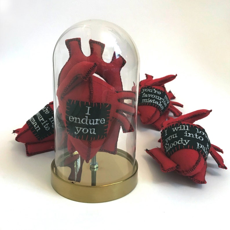 Anatomical Human Heart in a Bell Jar. Lots of wording options Alternative Sarcastic Love Token. Faux Taxidermy, Quirky Gifts, Weird Stuff image 6