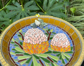 Mosaic Kit: Pink Banksia Bee Bath