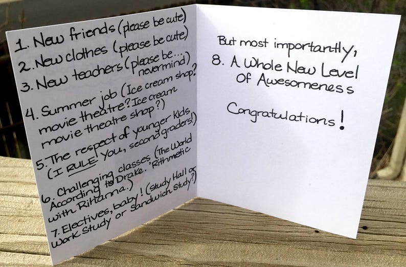 Graduation Greeting Card 8th Grade Graduation Card Handmade Etsy