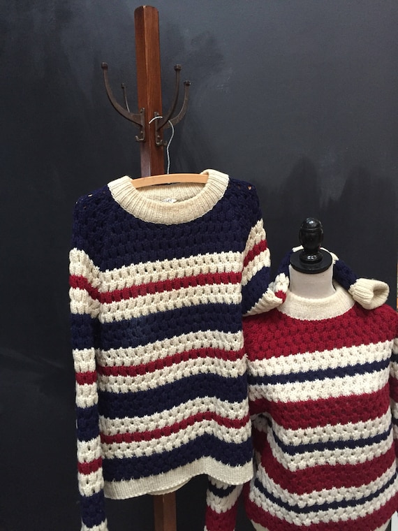 Two Irish Loose Knit 70s Sweaters