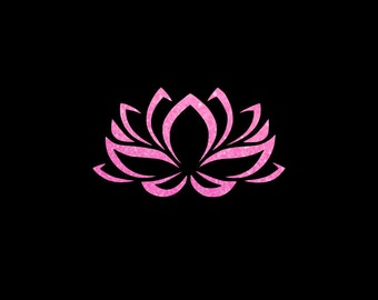 Glitter Lotus Flower Yoga Decal,  Car Decal, Yeti Tumbler Sticker, Planner Decal, Choice of Sizes and Glitter Colors!