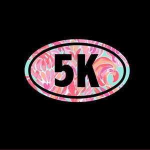 5K Euro Decal, Patterned Vinyl, Choice of Pattern and Size, Running, Runner, Run image 1