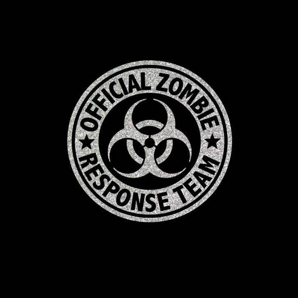 Official Zombie Response Team Bio Hazard Vinyl Decal in your choice of great glitter colors and sizes!