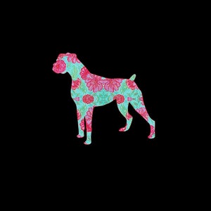 Standing Boxer patterned vinyl decal in many prints and sizes!