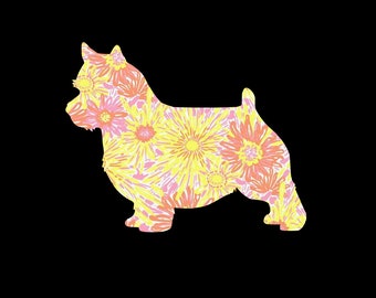 Norwich Terrier patterned vinyl decal in many prints and sizes! British dog decal perfect for car windows, home decor, laptop decoration!