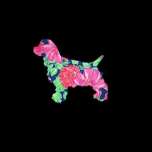 Cocker Spaniel, Springer Spaniel Dog Puppy Preppy Print Decal!  Choose your Pattern and Size!
