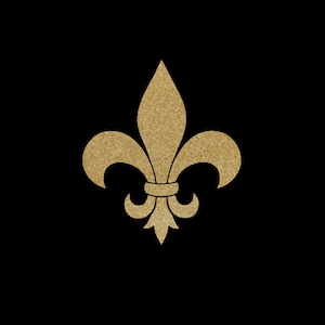 May include: A gold fleur-de-lis design with a textured, glittery finish.