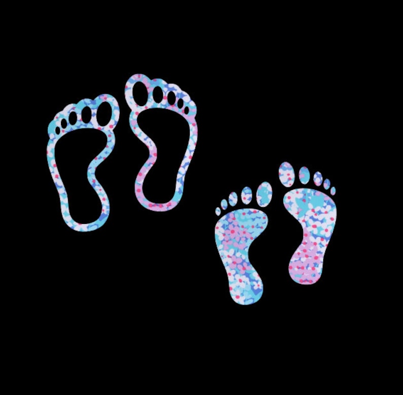 Barefoot Footprint Patterned Vinyl Decal Bare Feet Toes - Etsy