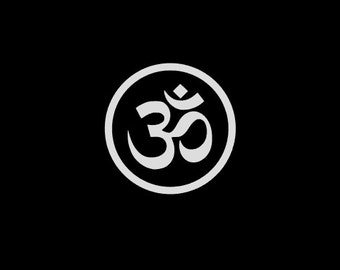 Circle Frame Om Yoga Symbol Decal, Omkar Car Decal, Yeti Tumbler Sticker, Planner Decal, Choice of Sizes and Colors!