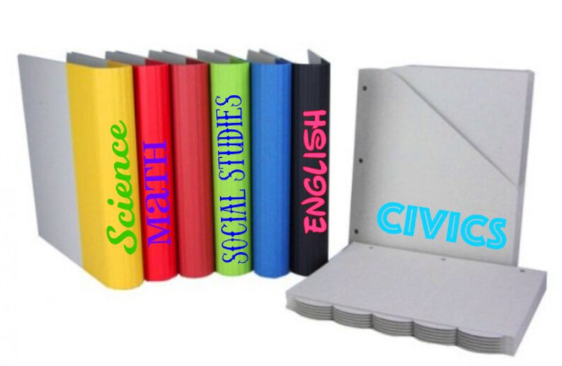 2 Notebook Subject Labels Solid Colors Set of 5 Etsy