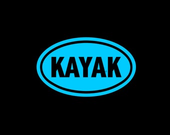 Kayak Euro Decal in your choice of solid colors and sizes!  Car decall, Yeti Tumbler Sticker, Planner Decal, Choice of Sizes and Colors!