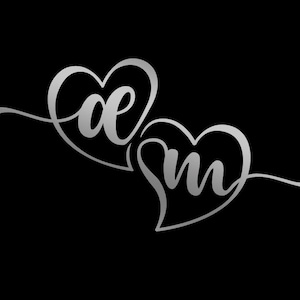 Double Heart Couples Monogram Vinyl Decal, Wedding Monogram, Wedding Decor, Wedding Gift