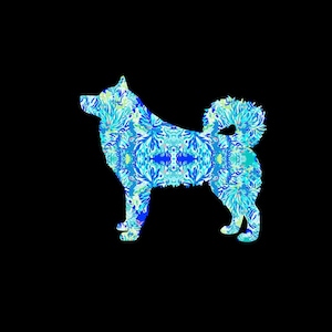 Alaskan Malamute patterned vinyl decal in many prints and sizes!  Choose your favorite preppy print or pattern and size!