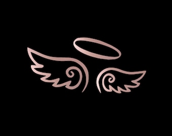 Angel Wings Solid Color Adhesive Vinyl Decal, Car Decal, Hike Outdoors Yeti Tumbler Sticker, Planner Decal, Choice of Sizes and Colors!