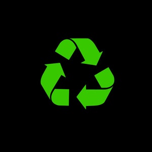 Recycle Symbol Vinyl Decal in your choice of size and color! Perk up that boring recycle bin and reduce, reuse, recycle today!