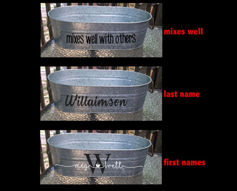 Galvanized Personalized Oval Beverage Bucket Tub with Etsy