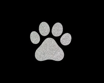 Paw Print Decal in  glitter or iridescent colors and sizes!
