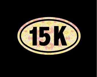 15K Euro Decal, Patterned Vinyl, Choice of Pattern and Size, Running, Runner, Run
