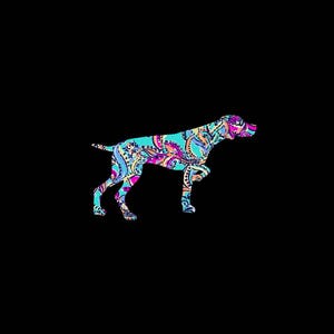 German Shorthaired Pointer on Point patterned vinyl decal in many prints and sizes!