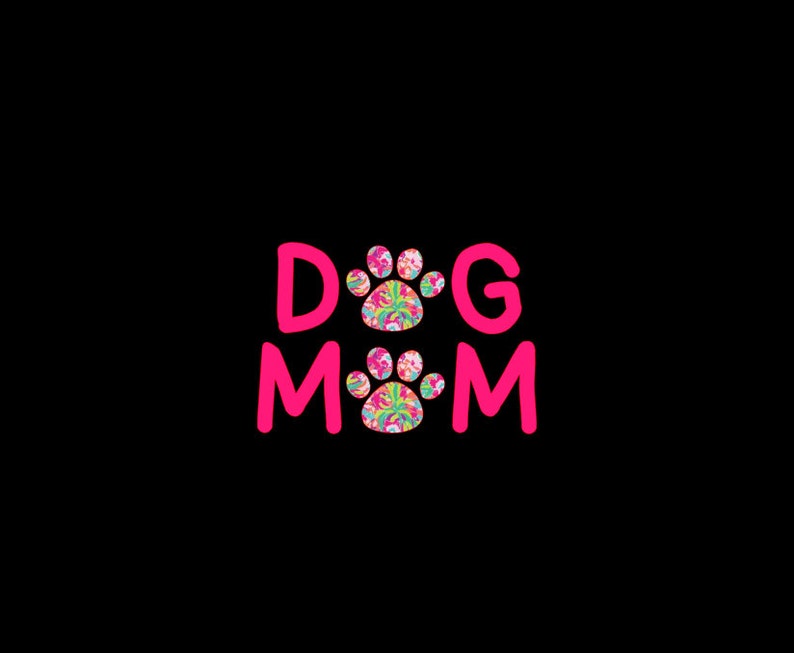 Dog Mom Paw Print Vinyl Decal in seventy different preppy prints Choose your favorite today Bild 1