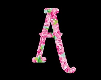 Single Initial Monogram Decal ~ Preppy Prints ~ Choose your letter, choose your style!!