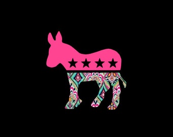 Democrat Donkey Decal! Democratic, Show your Party affiliation and support, but with your own personal style!