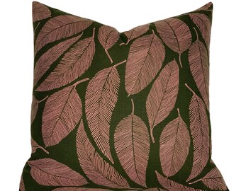 Dark Green Scandinavian Poppy Pillow.