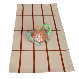 Earthy Linen Table Runner. Scandinavian Holiday Gift.