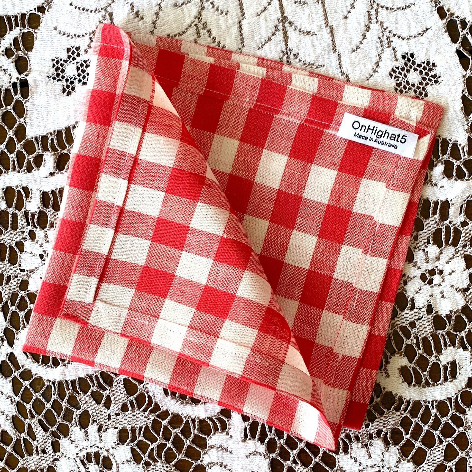 Red Linen Napkins Set of 4. Etsy Australia
