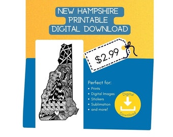 NH Live Free or Die - Printable - Digital - Digital Download - Instant Print - NH - New Hampshire Printable