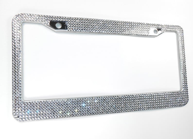 Bling License Plate Frame 4 Mm Glass Crystal Rhinestones Etsy