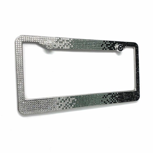 Black Ombre Crystal Bling License Plate Frame W/screw Cap Etsy