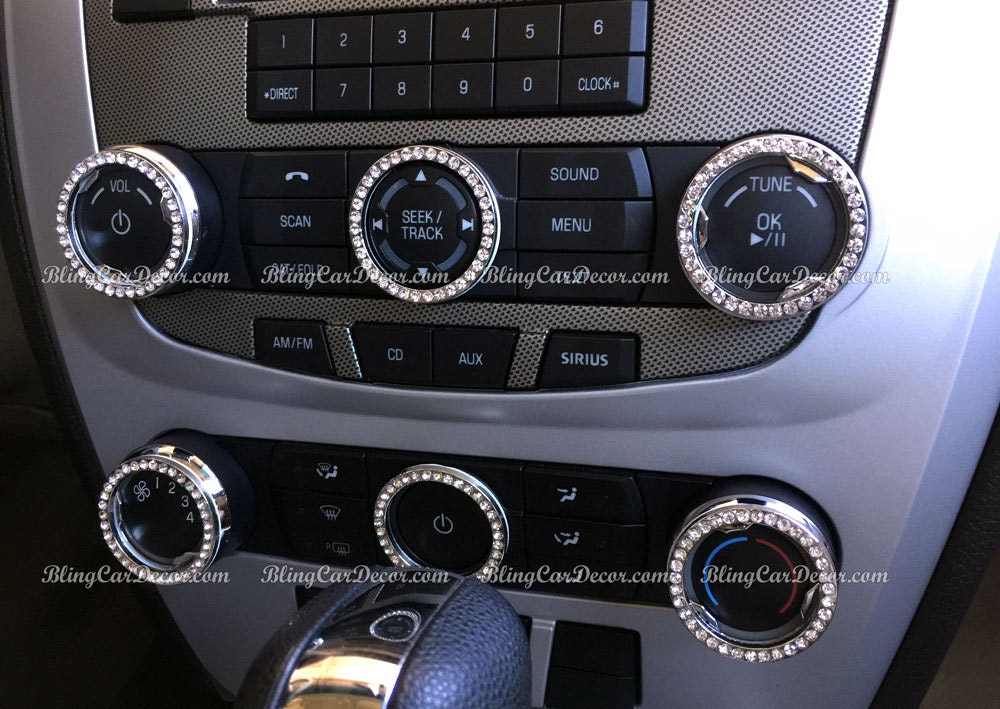 Details about   Crystal Rhinestone Car Bling Ring Emblem Sticker Bling Car Push to Start Button 
