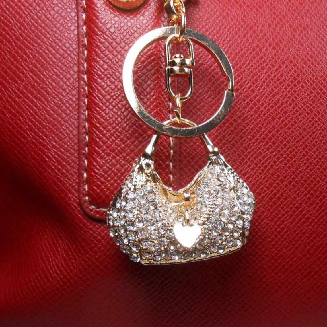 Rhinestone Handbag Keychain & Purse Charm Crystal Bling Etsy