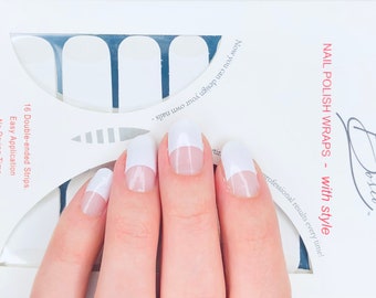 Half Clear Half Colour Nails Etsy
