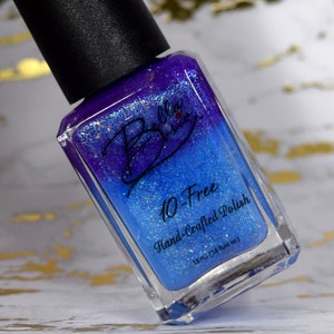 Cotton Candy Thermal Nail Polish – Light Blue to Shimmery Purple, 10-Free