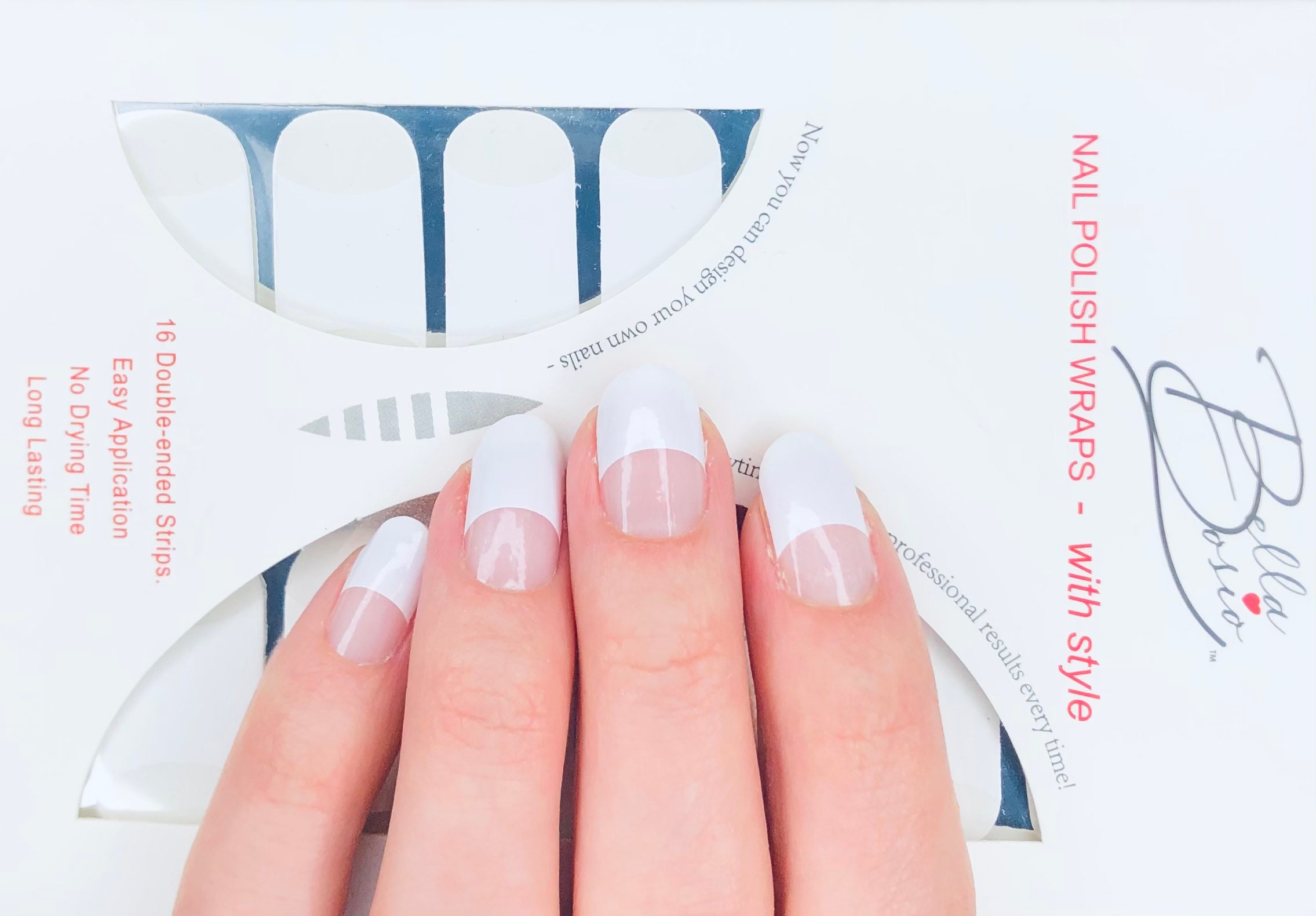 Half Moon White French Nail Polish Wrap Strips for Short Nails - Etsy Half Moon White French Nail Polish Wrap Strips for Short Nails - Etsy