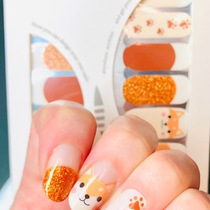 A Corgi frenzy, Corgi dog Nail Polish Wrap strips for short nails