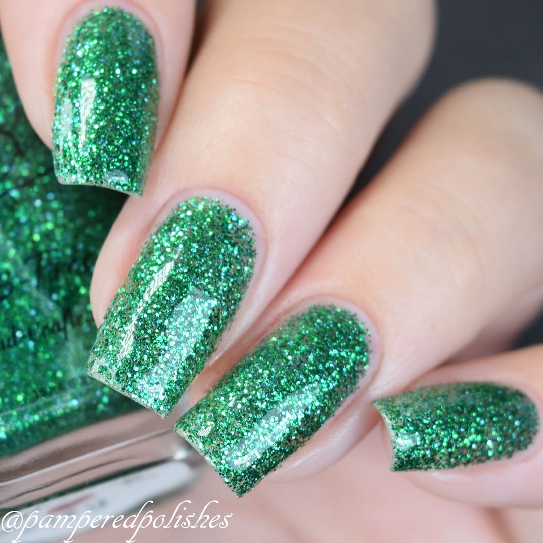 Emerald City Emerald Green Glitter Nail Polish Full Etsy