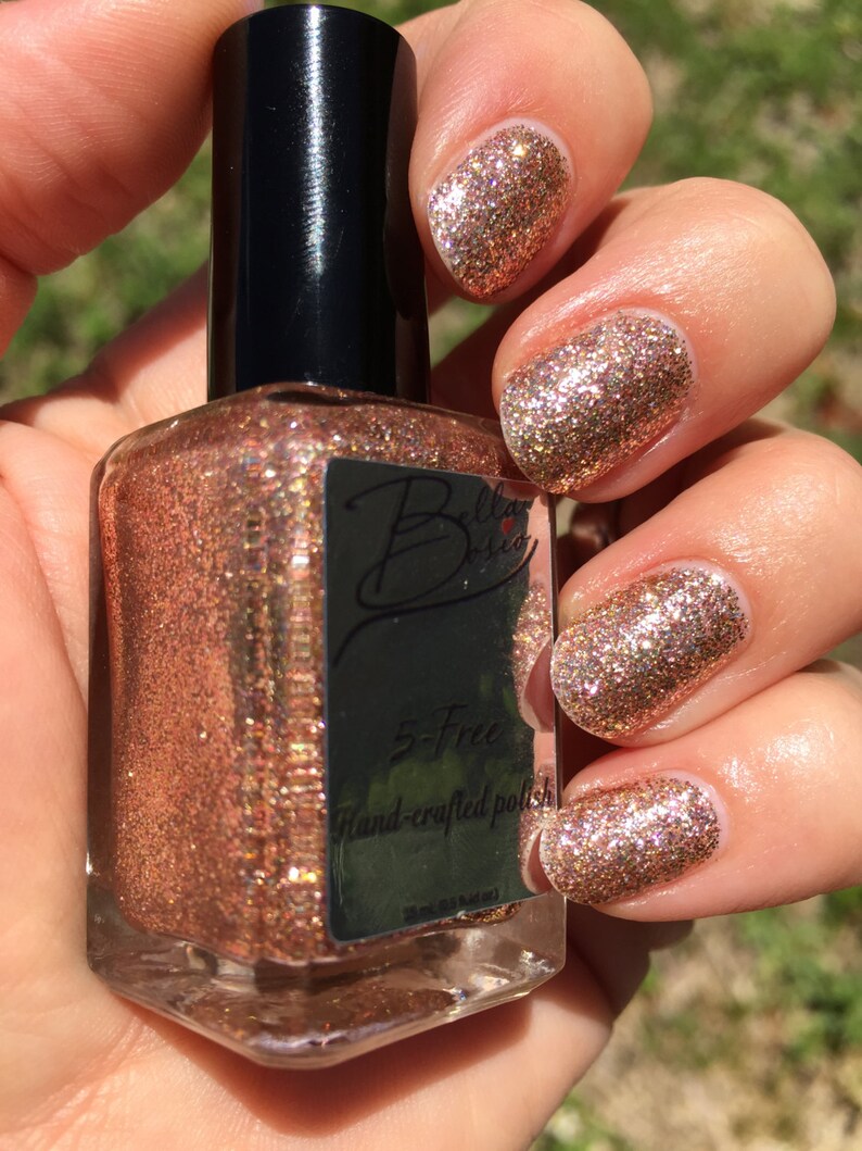 Roses Are Gold Rose Gold Glitter Polish Full size 15ml Etsy