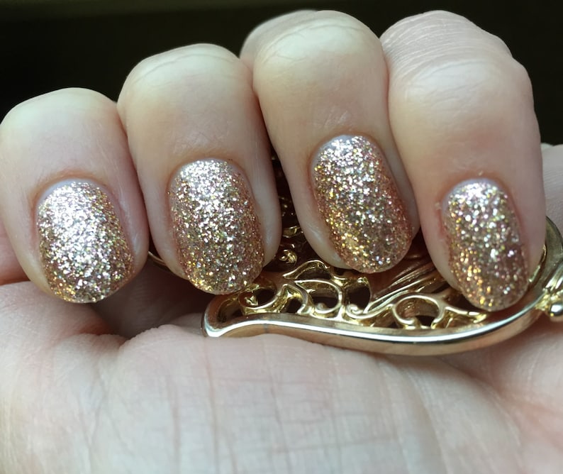 Roses Are Gold Rose Gold Glitter Polish Full size 15ml Etsy