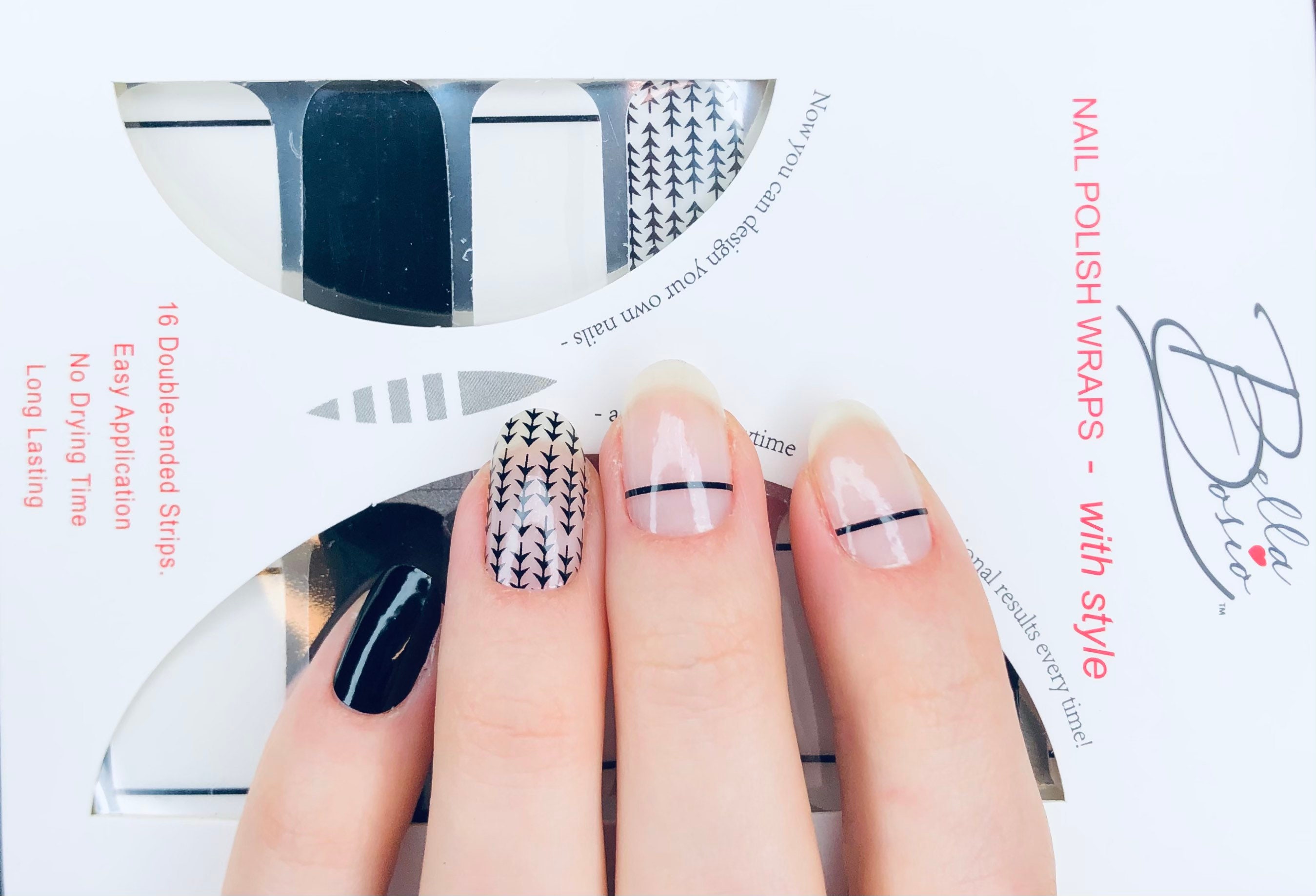 Black Stripe Nail Pattern for a Bold Look