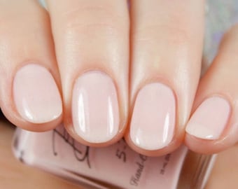 Sheer Pink Nail Polish – Milky Jelly Finish With Micro Glitter
