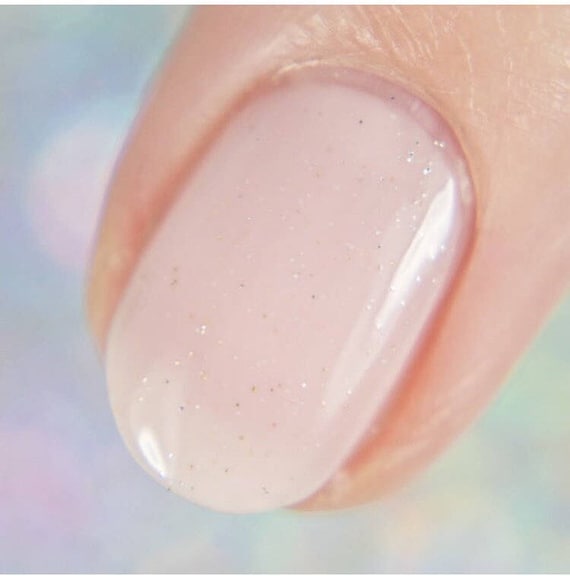 Sheer Pink Nail Polish – Milky Jelly Finish With Micro Glitter