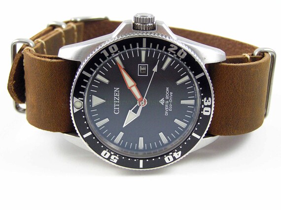 Cinturino in pelle NATO per Citizen Eco Drive Promaster Diver | Etsy Italia