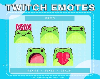 Cute Kawaii Frog Emotes for Twitch, Discord, Youtube