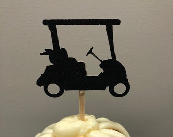 Golf Cart Toppers (2”) Set of 12 | Cupcake Toppers | Golf Carts | Golf Decor | Party Decor | Golf Course Carts |