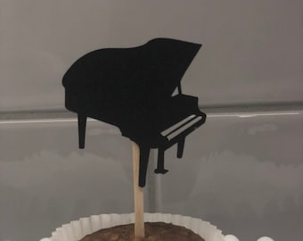 Grand Piano 2” Cupcake Toppers Set of 12 | Piano  Toppers | Cupcake Toppers | Music Lover | Band | Music Instrument | Music Topper